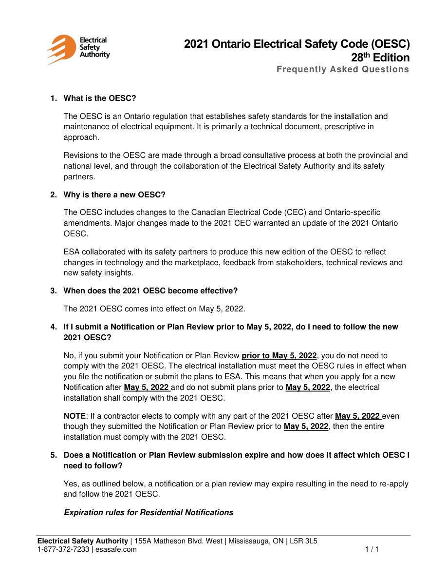 2021 OESC Frequently Asked Questions
