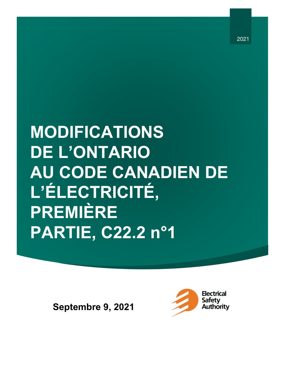 2021 Ontario Amendments — French Edition