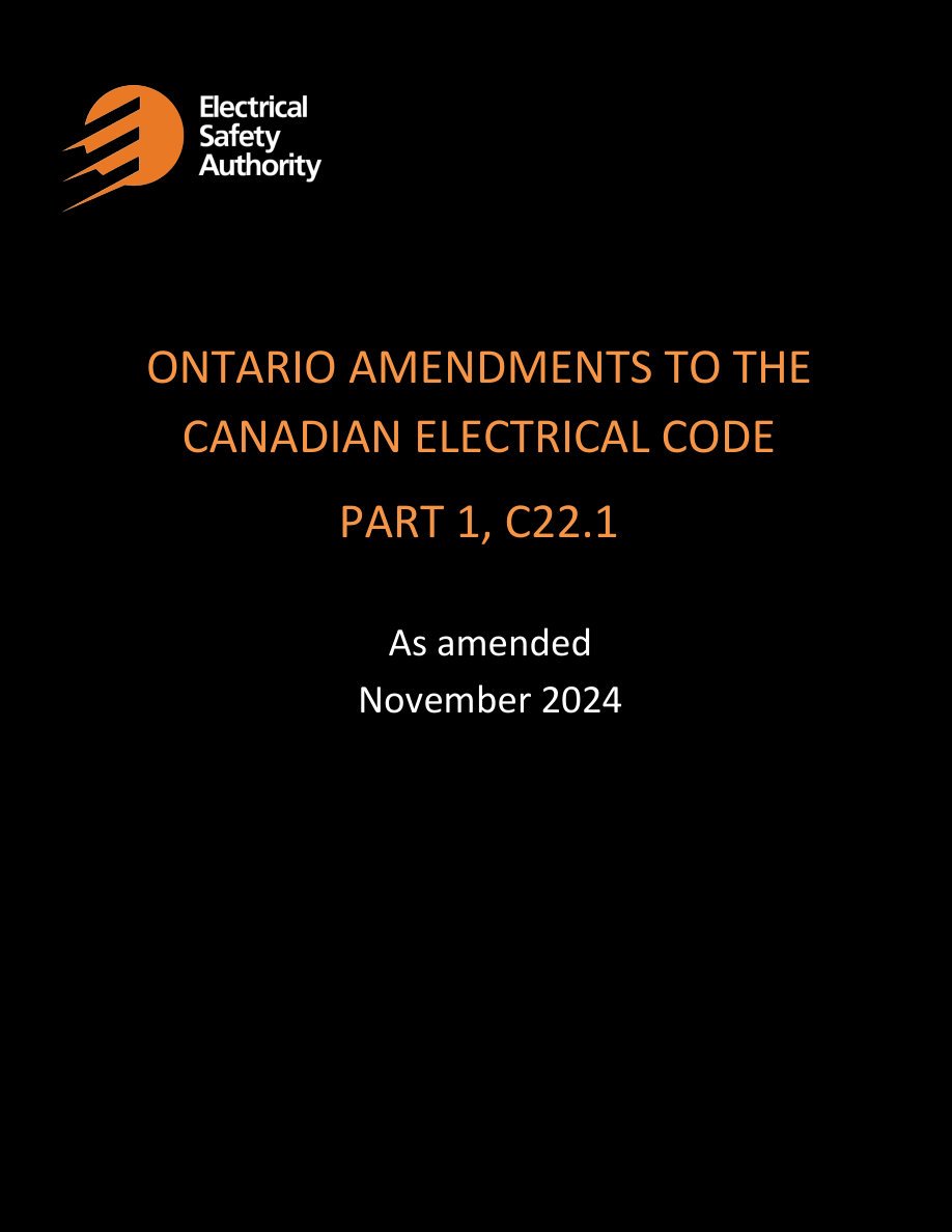 2024 Ontario Amendments to Canadian Electrical Code Part I (C22.1)