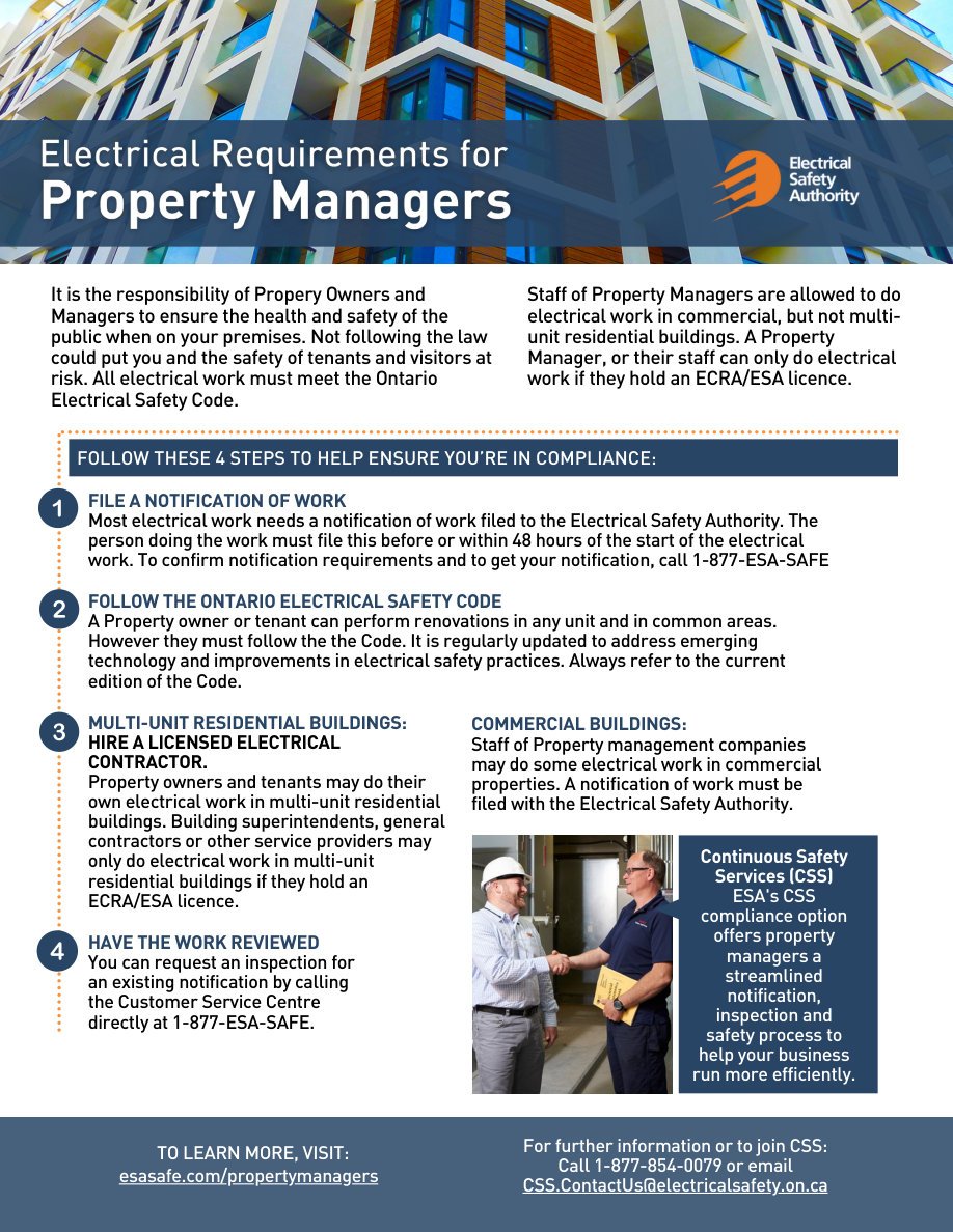 ESA Electrical Safety Information for Property Managers