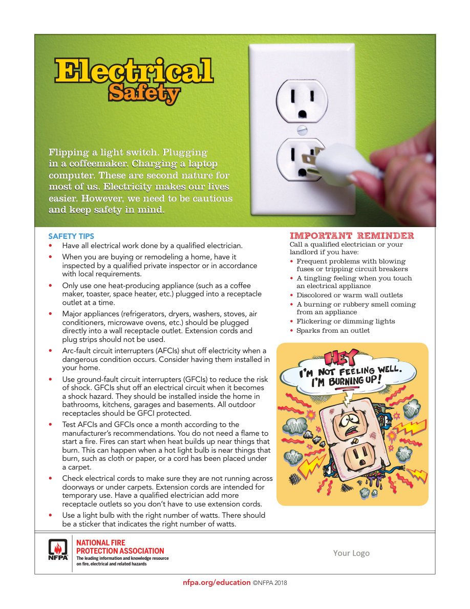 NFPA Electrical Safety Tips (Home & Workplace)