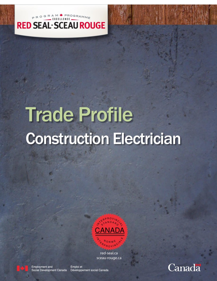 Red Seal Trade Profile — Construction Electrician (Self-Assessment)